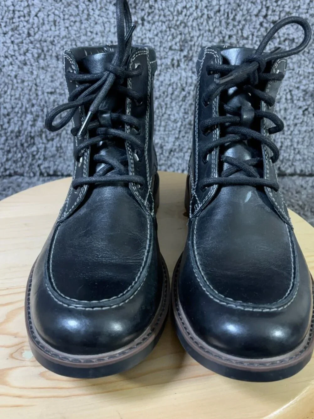Clarks Curington High Boots Mens Size 9 Black Leather Lace Up Chukka Ankle